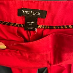 Bright red ankle pant